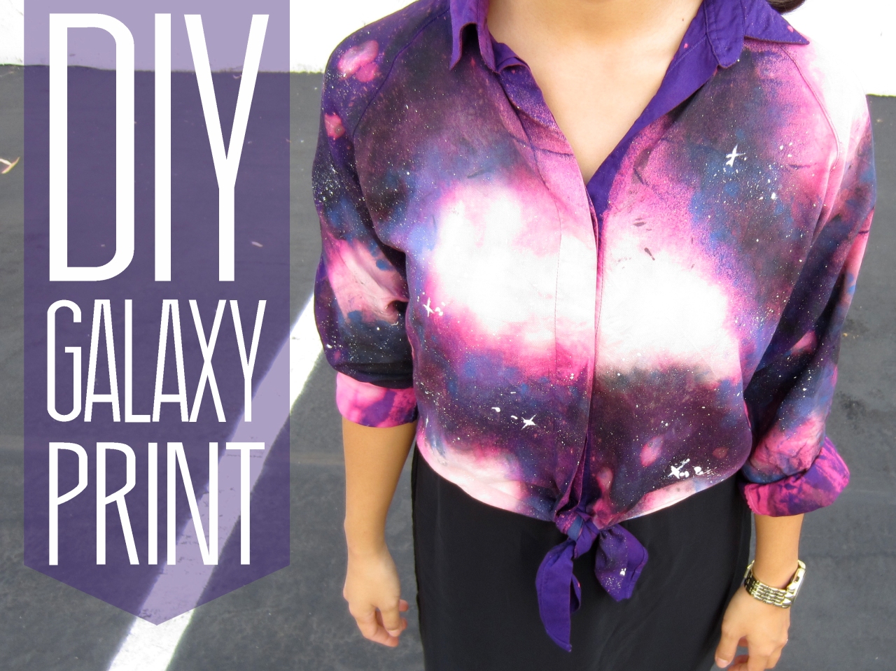diy galaxy cosmic print shirt